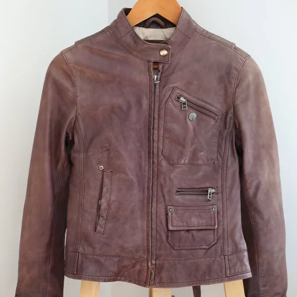 Danier brown leather jacket - Picture 2 of 5